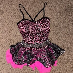 Leopard Print Pink Kids Dance Costume